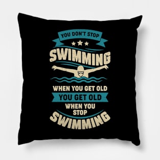 Swimming Old Man Swimmer Grandpa Gift Pillow