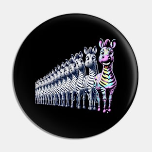 Vintage cute Zebra Charm: Retro Funny Pop Art Tee Pin