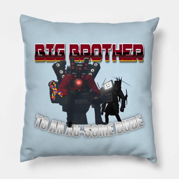 Skibidi Toilet Autism Brother Titan Speakerman Pillow by Dig on America Podcast