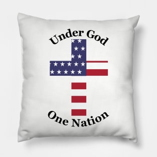 One Nation Under God American Flag Christian Cross Pillow