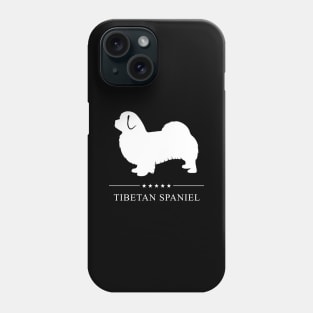 Tibetan Spaniel Dog White Silhouette Phone Case