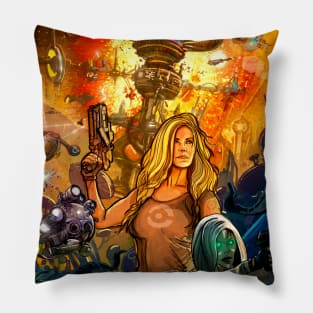 Rogue Warrior Robot Fighter Comic Art Pillow