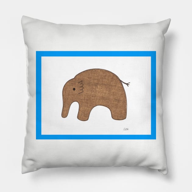 Baby Elephant #1 Pillow by ErinBrieArt