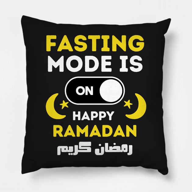 Funny Fasting Mode Is On Happy Ramadan 2022 Pillow by WassilArt