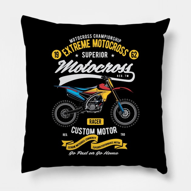 Extreme Motorcross Pillow by Hudkins