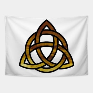 Celtic Trinity Knot Triquetra with Circle Rust/Gold Style Design Tapestry