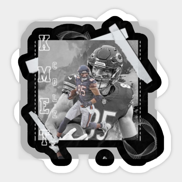 Cole Kmet Football Paper Poster Bears 3 - Cole Kmet - Sticker