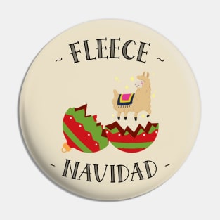 Fleece Navidad Christmas Llama Pin