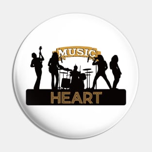 band heart 3 Pin
