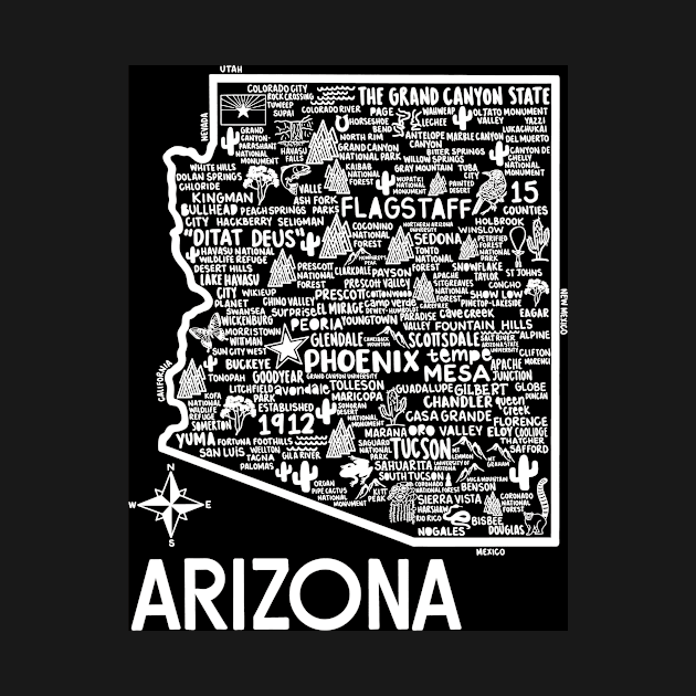 Arizona Map by fiberandgloss