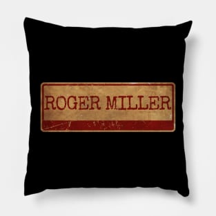 Aliska, text red gold retro Roger Miller Pillow