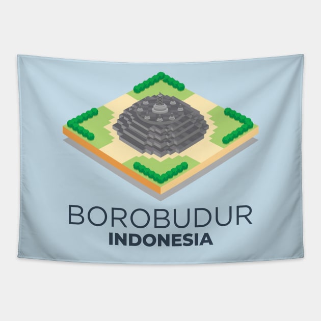 Borobudur Mahayana Buddhist Temple Java Indonesia Landmark Tapestry by Celestial Crafts