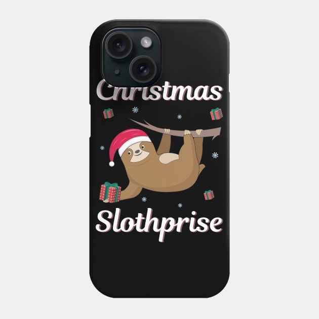 Cute baby sloth christmas slothprise Phone Case by M Humor