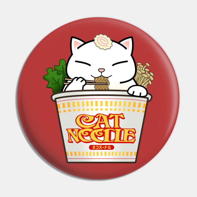 Chubby Cat Cup Noodle Pin by Takeda_Art