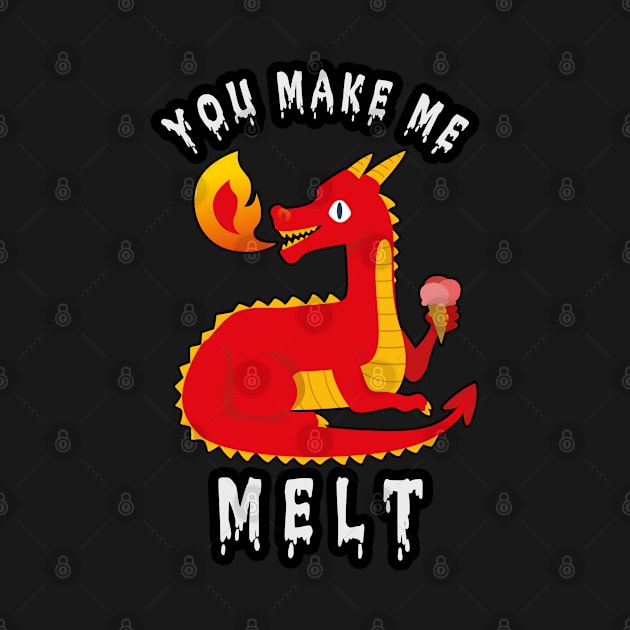 🐲 "You Make Me Melt" Cute Fire-Breathing Dragon by Pixoplanet