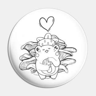 Frog With Mushroom Background Pin
