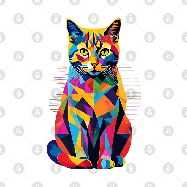 Cat Popart Rainbow Graffiti by VictoriaLehnard