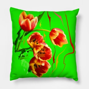 Red-and-yellow tulips Pillow