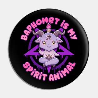 Baphomet Is My Spirit Animal I Cute Satanic Goat print Pin