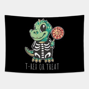 T-Rex or Treat | Adorable Green Dinosaur Tapestry