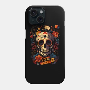 Skull with flowers Phone Case