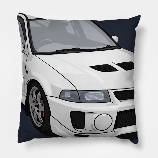 Evo 5 white Pillow by ArtyMotive