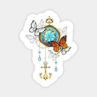 Compass with Butterflies Magnet