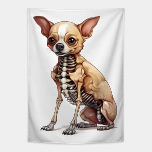 Skeleton Chihuahua Dog Tapestry