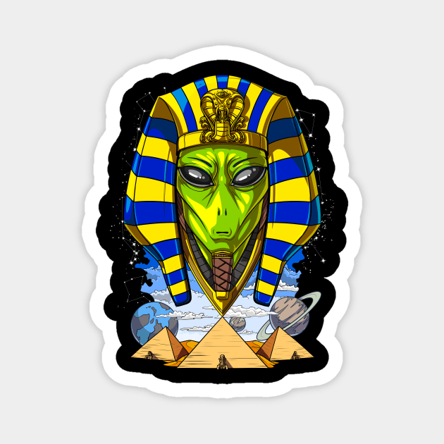 Alien Egyptian Pharaoh Magnet by underheaven