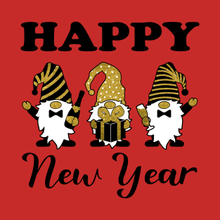 Happy New Year Gnome Gnomies Lovers New Years Eve NYE Party T-Shirt