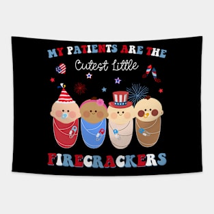 Nicu Nurse 4Th Of July Patriotic My Patients Are Firecracke Tapestry