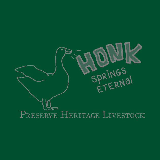 HONK Springs Eternal - Newsprint - Endangered Breed Preservation by LochNestFarm