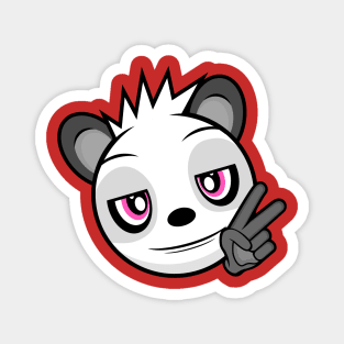 Relaxed Peace Sign Panda Mei Magnet