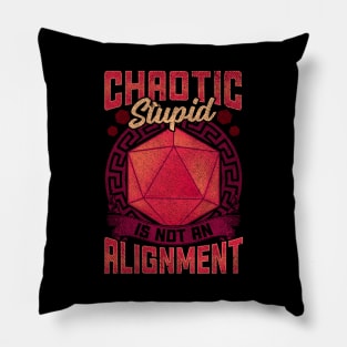 Funny Chaotic Stupid Is Not An Alignment RPG Pun Pillow