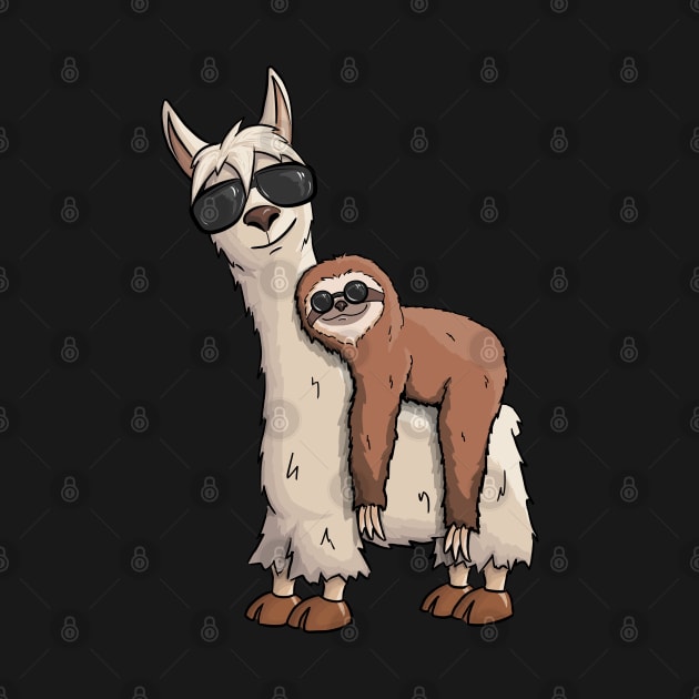 Casual Sloth Riding Llama with Sunglasses by SkizzenMonster