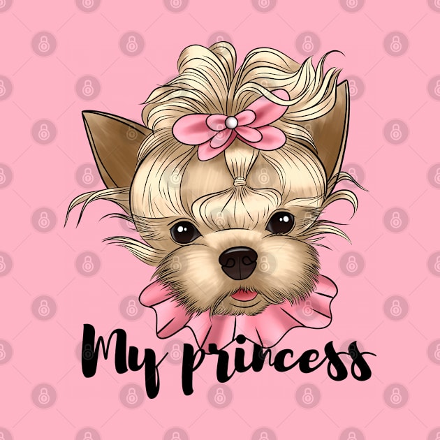 Cute yorkie girl by Kuchinska design