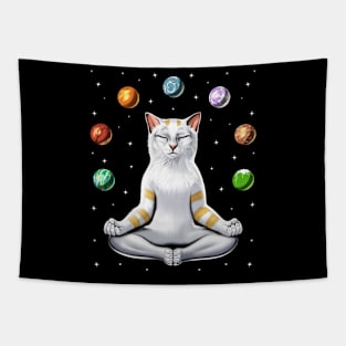 Cat Meditation Yoga Tapestry