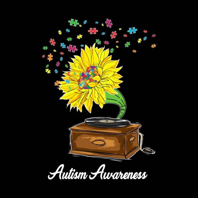 Autism Awareness Sunflower Music Box by Dunnhlpp