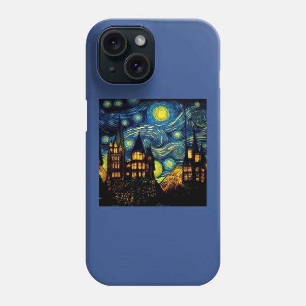 Starry Night Wizarding School Van Gogh Phone Case by Grassroots Green