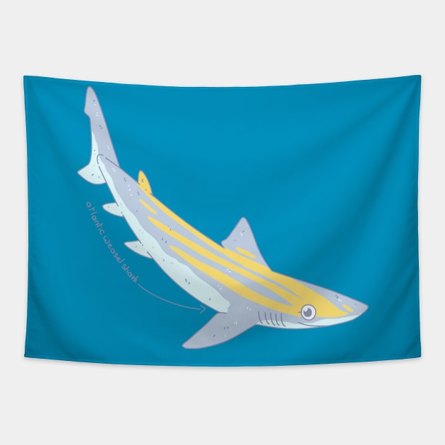 atlantic weasel shark Tapestry by Trijucre