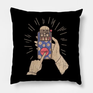 Human Slot Machine Vintage Look Pillow