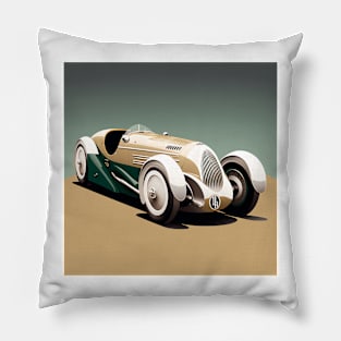 Art Deco Style Racing Car Pillow