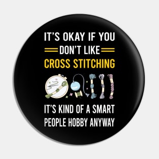 Smart People Hobby Cross Stitching Pin
