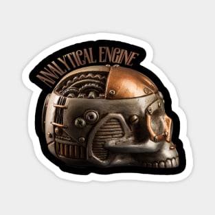 Analytical Engine Steampunk Skull and Geared Brain Magnet