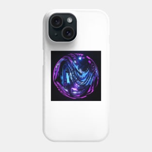 Bright Colorful Swirling Metallic Ribbon Sphere Phone Case