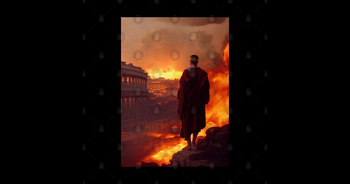 Emperor Nero watch Rome burn - Emperor Nero - Sticker | TeePublic