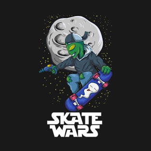 Skate Wars, Alien Skateboarding In Space, Funny T-Shirt