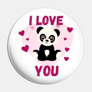 Pink I love you panda Pin