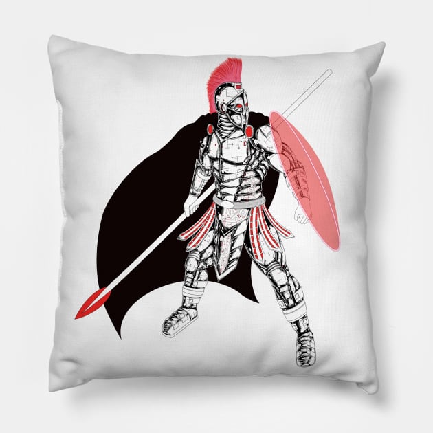 Futuristic Spartan Pillow by Art of Arklin