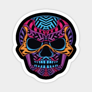 Glow Color Skull Neon Art Magnet